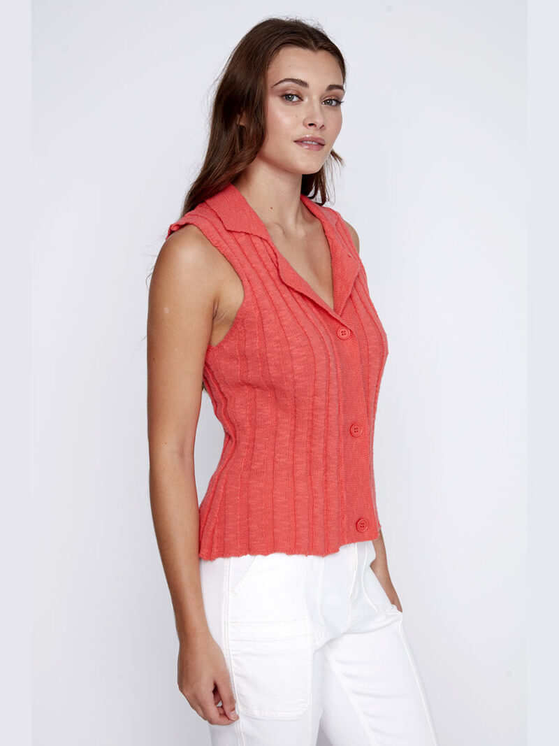 CoCo Y Club 241-1901 sleeveless knit top coral