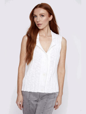 CoCo Y Club 241-1901 sleeveless knit top off white