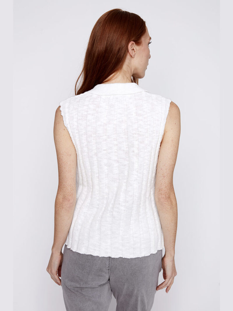 CoCo Y Club 241-1901 sleeveless knit top off white