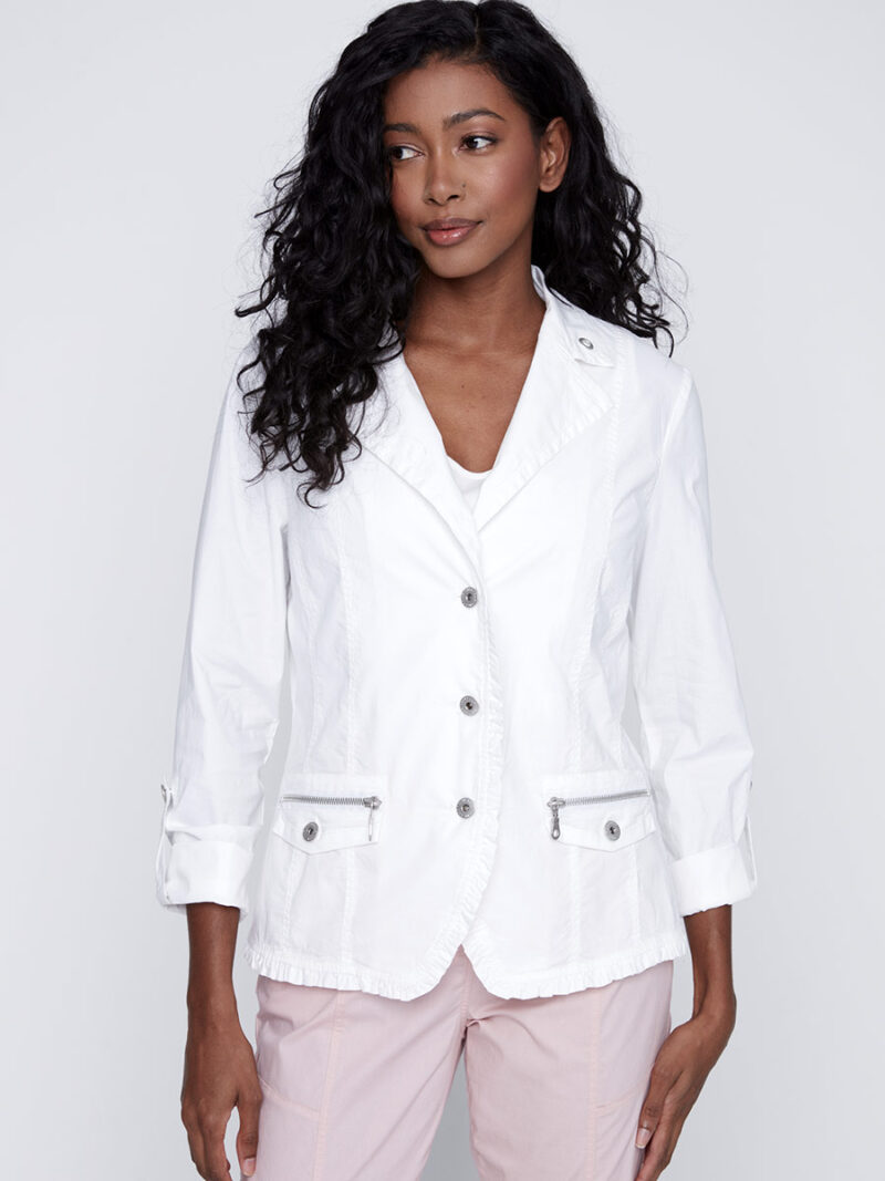 CoCo Y Club 241-1802 white lightweight stretch jacket