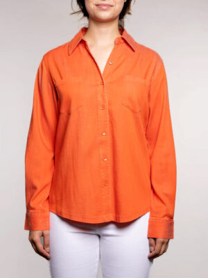Carelli T1005 blouse with tencel overshirt orange