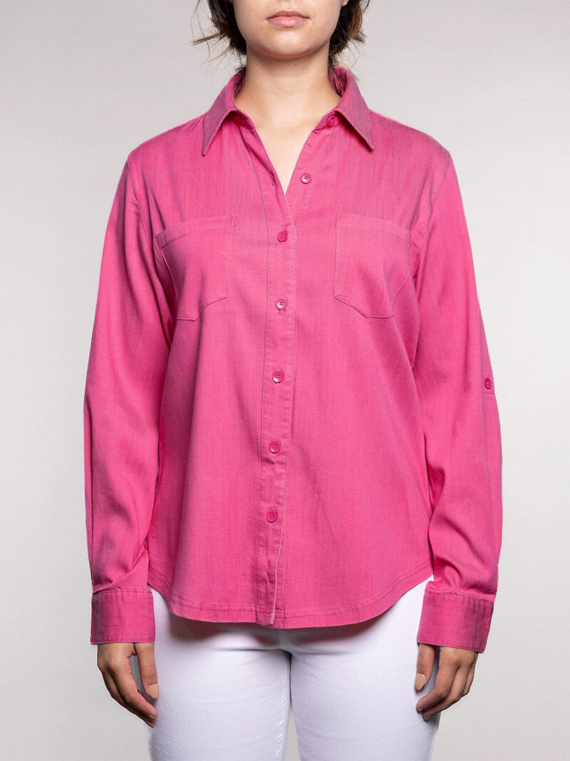 Carelli T1005 blouse with tencel overshirt pink