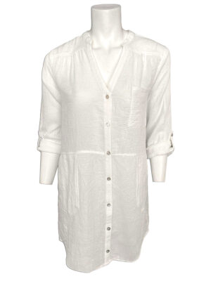 Motion tunic blouse MOM4086 in white cotton