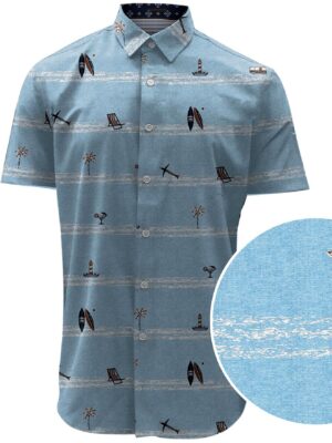 Point Zero shirt 7264406 printed short sleeves, light and easy care sky blue combo