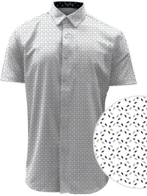 Point Zero shirt 7264453 printed short sleeves, light and easy care white combo