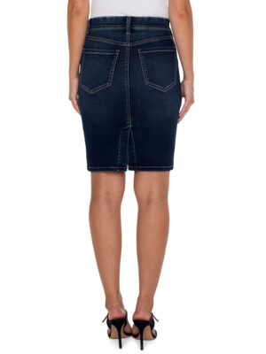  Jupe Jeans Gia Liverpool LM6369SFS en denim extensible et confortable sans zip