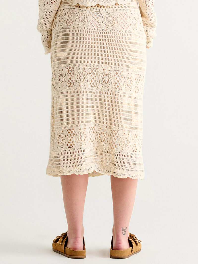 Dex 2327750D long crochet skirt beige