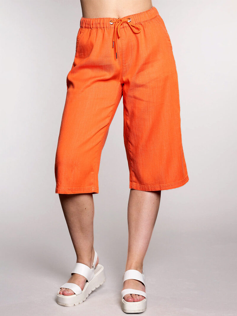 Carelli T1003 7/8 length wide leg pants in orange
