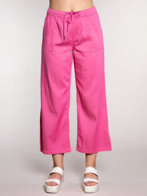 Carelli T1003 7/8 length wide leg pants in tencel pink