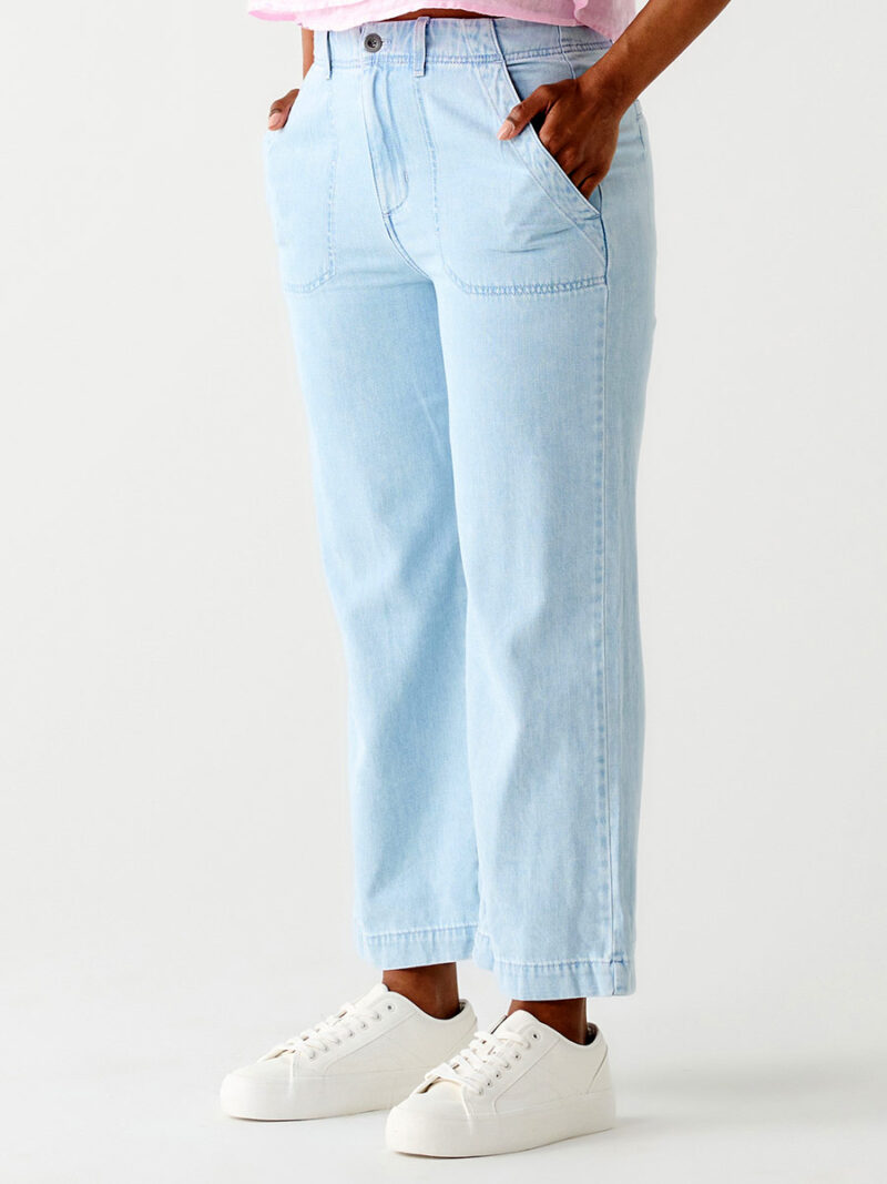 Dex 2322750D wide leg 7/8 tencel pants light blue