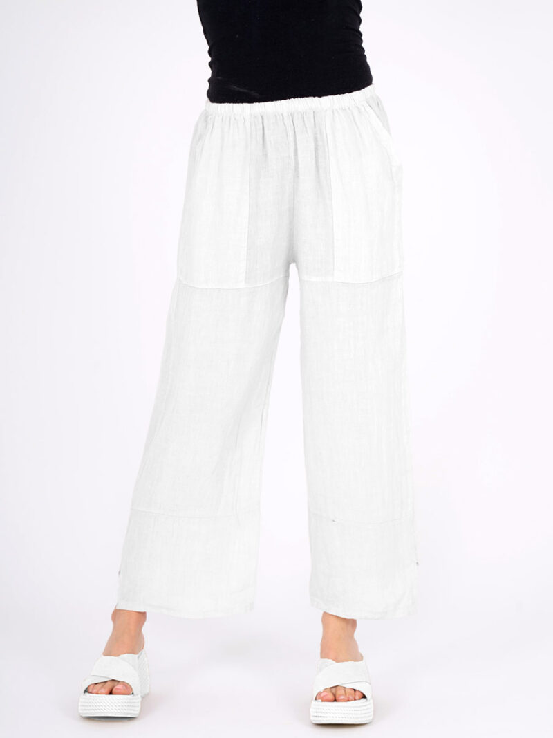 Trousers M Italy 13-6262U in white linen