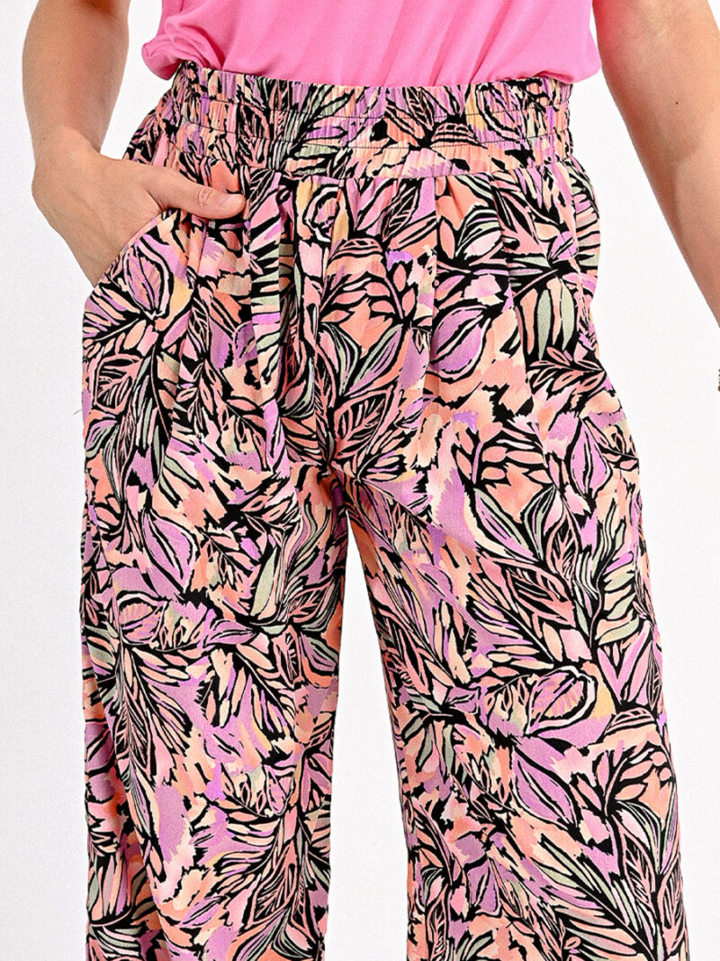 Molly Bracken LAS116ACP wide printed pants pink combo