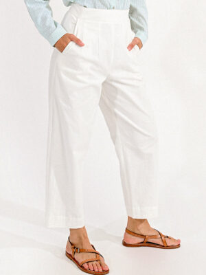 White Molly Bracken TR163CP High Waist Trousers