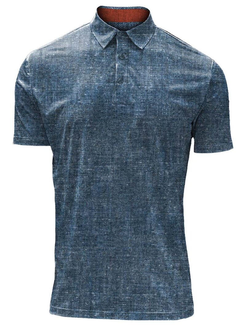 Point Zero Polo 7261712 Flex printed short sleeves and comfortable chambray color