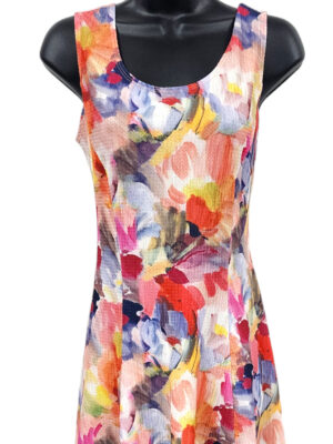Bali dress 8279 printed coral combo sleeveless