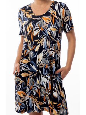 Bali dress 8379 printed short sleeves navy combo