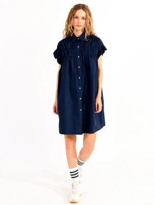 Lili Sidonio dress LAL154ACP blouse gathered on the bust navy color