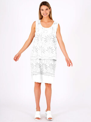 Dress M Italy 19-65688U sleeveless white