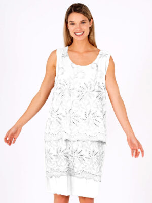 Dress M Italy 19-65688U sleeveless white