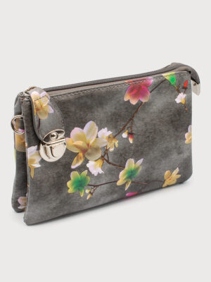 Caracol 7012-FLW-B handbag with printed shoulder strap