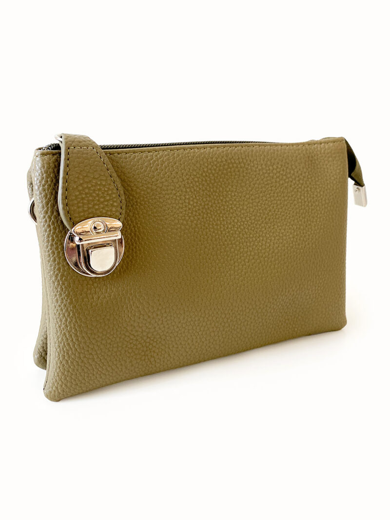 Caracol 7012 soft handbag with 3 pockets kaki color