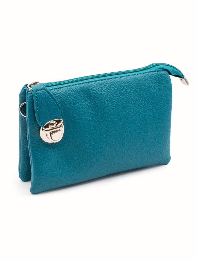 Caracol 7012 soft handbag with 3 pockets azur color