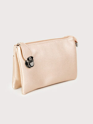 Caracol 7012 soft handbag with 3 pockets cream color