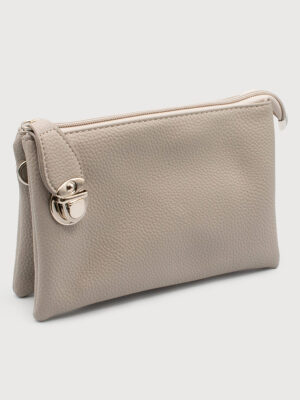 Caracol 7012-LTG soft handbag with 3 pockets light grey