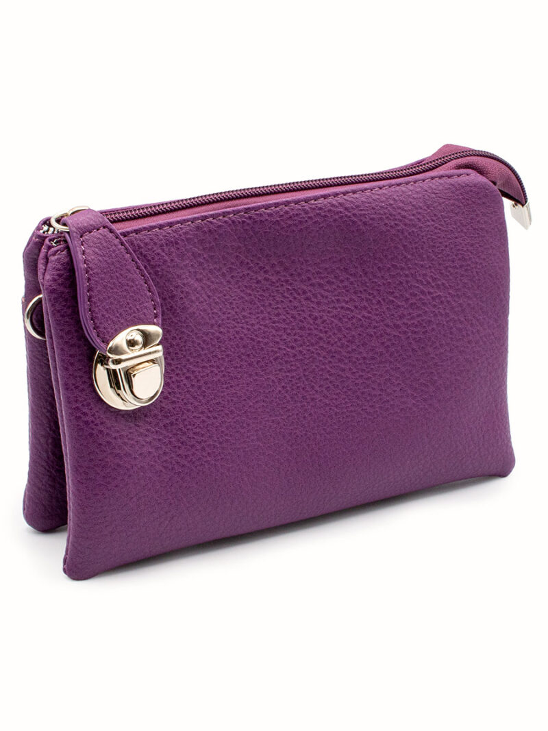 Caracol 7012 soft handbag with 3 pockets purple color