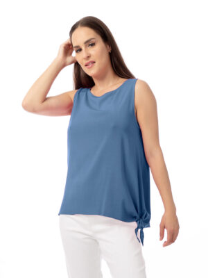 Top Bali 8331 asymmetrical sleeveless blue color