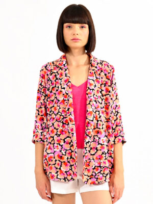 Lili Sidonio jacket TL231CP black and pink combo graphic pattern