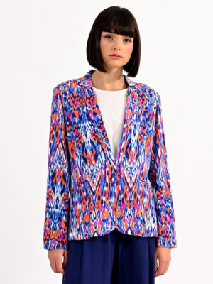 Lili Sidonio TLR142CP jacket with graphic pattern print royal blue combo