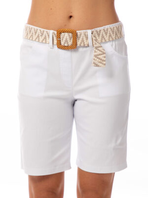 Bali white Bermuda shorts 8284 slip-on stretch