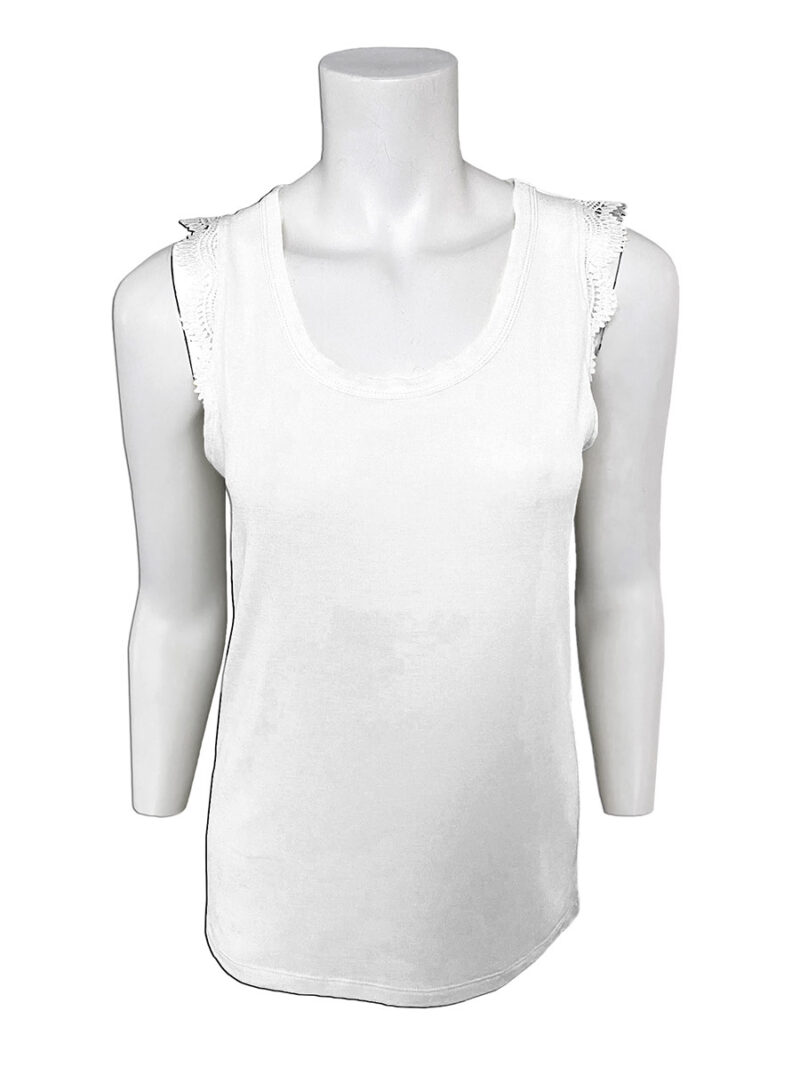 Motion white tank top MOM4113 lace straps