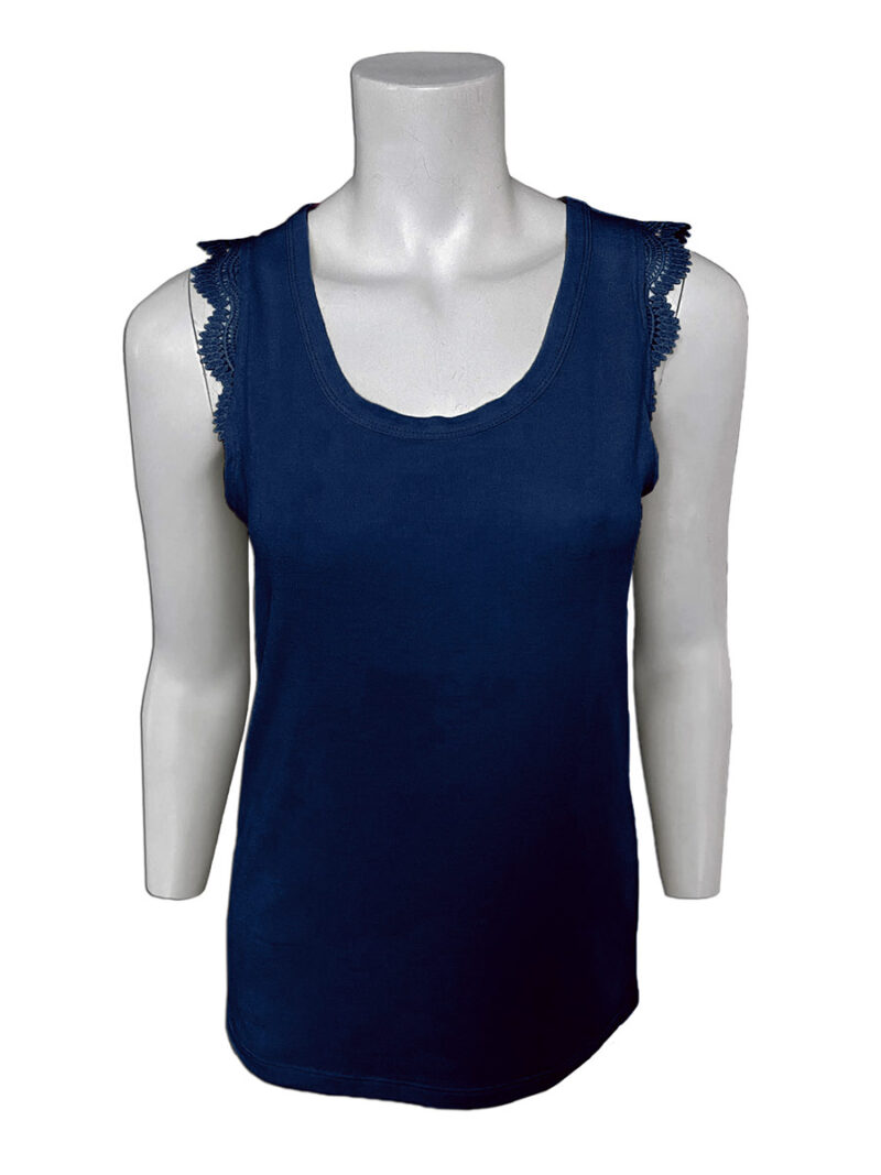 Motion navy tank top MOM4113 lace straps