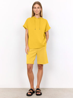 Sweatshirt Soya Concept 26166 manches courtes avec capuchon couleur jaune