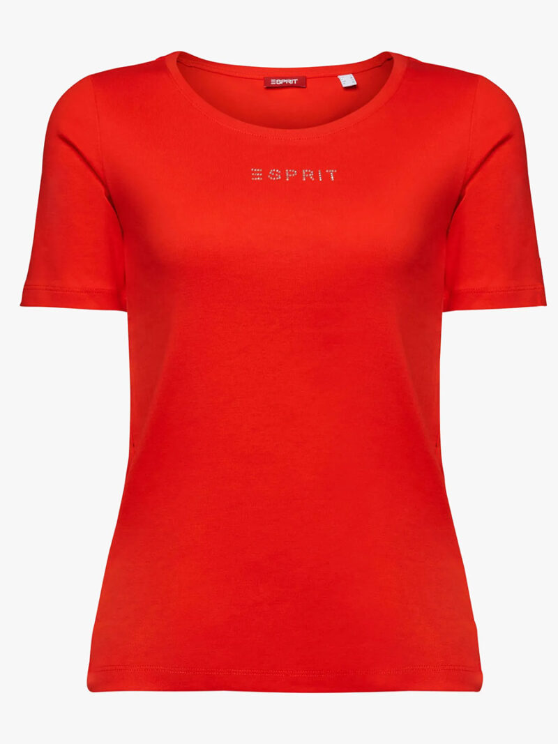 Esprit T-shirt 0140EE1k328 fitted short sleeves red color