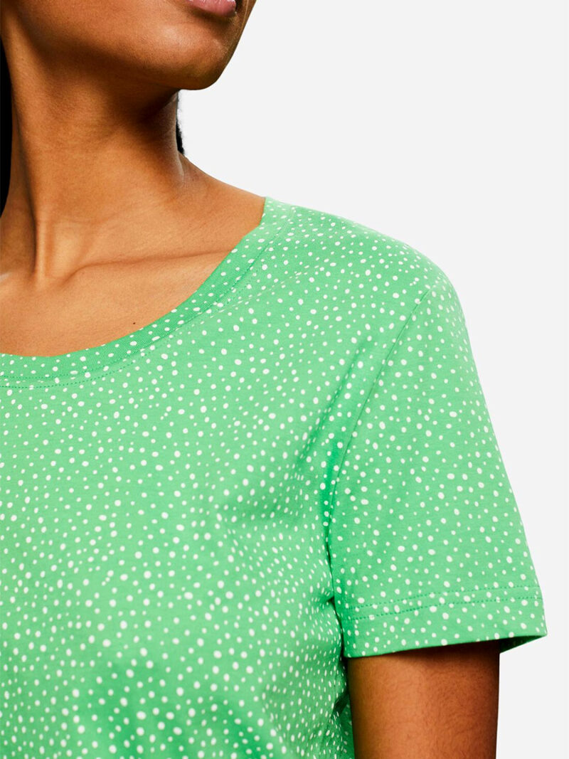 Esprit T-shirt 994EE1K310 loose green combo print short sleeves