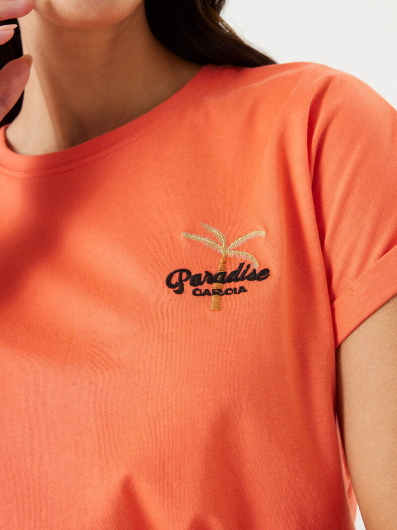 Garcia P40206 short-sleeved recycled cotton t-shirt orange