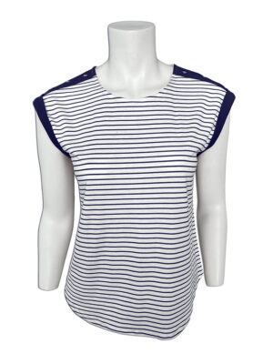 Motion MOM4129 short-sleeved stripe t-shirt navy