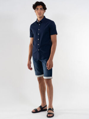 Bermuda Point Zero 7265469 en denim extensible et confortable indigo foncé