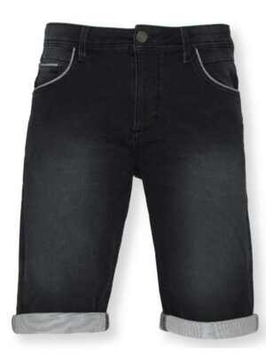 Bermuda Point Zero 7265485 en denim extensible et confortable noir délavé