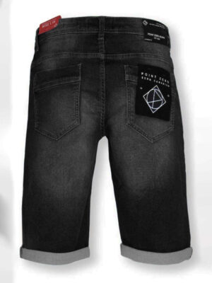 Bermuda Point Zero 7265485 en denim extensible et confortable noir délavé