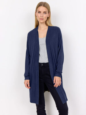 Chandail Cardigan Soya Concept 25107 long doux et confortable couleur bleu foncé