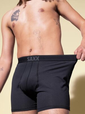 Boxer SAXX Quest SXBB70F BL2 texture maille gaufrée couleur noir