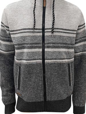 Cardigan zip Point Zero 7368617 en tricot doublé polar combo charbon