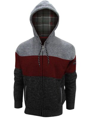 Cardigan zip Point Zero 7368618 en tricot doublé polar combo rouge