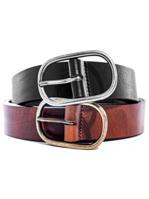 Ceinture Rayata LF6988 en cuir véritable noir et tan