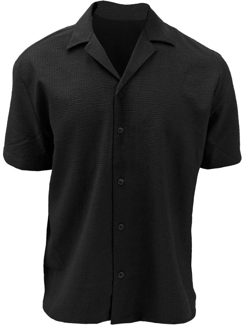 Chemise été Gefomuofe Lin Extensible Boutons Pression Chemise